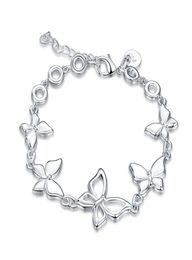 Butterfly Bracelet sterling silver pted bracelet SPB555;high quatity fashion men and women 925 silver Charm Bracelets7870769