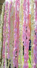 Artificial Flower Wisteria Hydrangea Flower string Wedding Flowers wall background Decoration home hanging accessories fake flower1199377