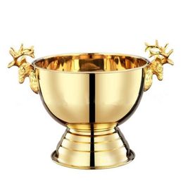 304 stainless steel Deer Head ear cooler GOLD & SILVER CHAMPAGNE ICE BUCKET CHAMPAGNE ICE BOWL224s