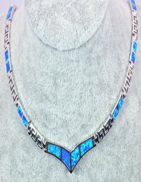 Whole Retail Fashion Jewelry Fine Blue Fire Opal Stone Necklaces For Women BRC170827014672803