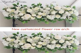 50100cm DIY wedding flower wall arrangement supplies silk peonies rose artificial flower row decor wedding iron arch backdrop T194750180