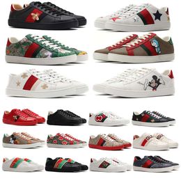 with Box Casual Shoes Bee Ace Sneakers Low Womens Shoe Sports Trainers Designer Tiger Embroidered Black White Green Stripes Jogging Mens Women Dress Cool Zapato YT11