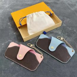 Fashion Leather Designer Glasses Bag Pendant Blue Pink Creative Glasses Box For Women Keychain Charm Myopia Eyeglasses Case Packag248V