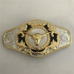 1 Pcs Big Size Gold Bull Head Western Belt Buckle For Cintura Cowboy319f