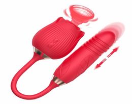 Rose Anal Telescopic Clitoris Sucking Vibrators For Women Cute Dildo Stimulator Sexules Waterproof Adult Tail Butt Plug Sex Toys 28002331