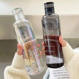 Water Bottles 500ml Large Capacity Plastic Bottle For Drinking Leak Proof With Time Mark Girls Christmas Gifts V4Y4