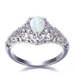 5 Pcs Luckyshine s925 Sterling Silver Women Opal Rings Blue White Natural Mystic Rainbow Topaz Wedding Engagemen Rings #7-10236Z