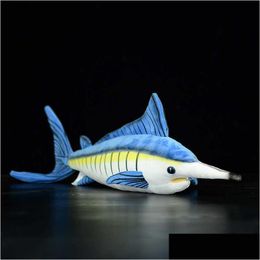 Stuffed Plush Animals 46Cm Blue Marlin Makaira Nigricans Lifelike Toy Real Life Soft Sea Fish Simation Dolls For Kids Gift Q0727 D Otkaw