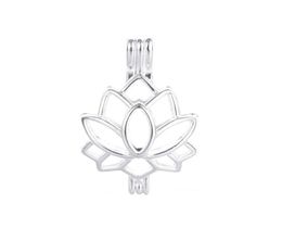 10pcs Pearl Cage Necklace Pendant Lockets Essential Oil Diffuser Lotus Provides Silverplated Silver Plus Your Own Pearl Makes It 2736555