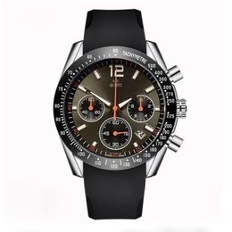 2022 Japanese Quartz Watches for Men Multi-function Six-Pin Chronograph Date Simulation Fine Leather Casual Wrist Watches250Y