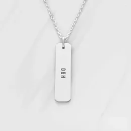 Pendant Necklaces Ufine Personalised Words Or GPS Position Fashion Strip Necklace Cooper High Quality N2053