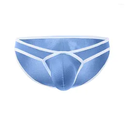 Underpants Men Breathable Mesh Briefs Sport Panties Man Soft Underwear Low Rise Underpant Male Breathbable Large Penis Pouch Bikini