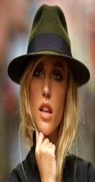 Wide Brim Floppy Felt Trilby Bowknot Fedora Hat For Elegant Womem Ladies Winter Auturmn Cashmere Gangster Church Hat 59680711