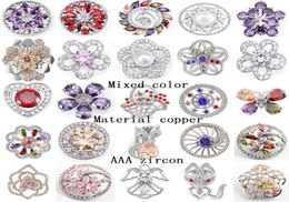 whole 50pcslot Mix styles Random 18mm Zircon Rhinestone Metal Snap Button Charm Fit Bracelets necklace jewelry gift13099643