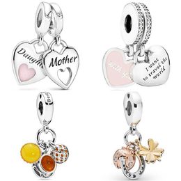 Other Travel Together Forever Mother Daughter Split Heart Pendant Beads 925 Sterling Silver Charm Fit Europe Bracelet Diy Jewelry258g