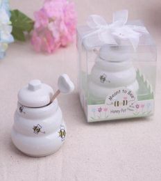 100 pcs Ceramic Meant to Bee Honey Jar Honey Pot Wedding Favours Baby shower Favours SN8025118874