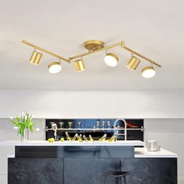 Ceiling Lights Modern Golden Lamp Restaurant Table Creative Personality Living Room Flush Mount Light Led Fixture314z