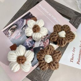 Hair Accessories 1Pc/4Pcs Cute Cotton Rope Braided Hairpin Girls Flower Clip Sweet Fashion Trend Barrettes Kids