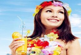 New Arrive Party Supplies Silk Hawaiian Flower Lei Garland Hawaii Wreath Cheerleading Products Hawaii Necklace3476034