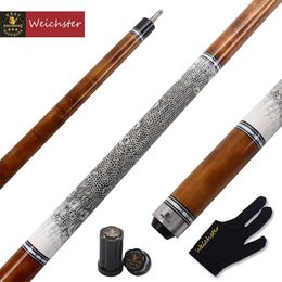 Billiard Cues Weichster 58" 12 Pool Cue Stick Birdeye Maple Wood with Snake Skin Wrap 19oz to 20oz 13mm Tip 231208