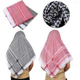 Scarves 1Pcs Palestine Bandana Muslim Shemagh Scarf Square Neck Wrap Multifunction Headwrap Plaid Shawl Islamic Traditional Costumes