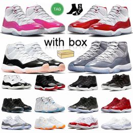 Jumpman 11 Basketballschuhe Jump Man DMP Graditude 11s mit Box Cherry Red Cool Grey Breed Space Jam Cap und Gown Concord J11 Neopolitan Pink Gamma Blue Sneaker Herren