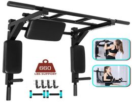 Wall Mounted Pull Up Bar Power Tower MultiGrip Dip Stand Chin Exercise Gyms Horizontal BarsHorizontal Bars2506119