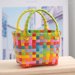 Shopping Bags Pet Bag Easy To Clean Basket Braided Plastic Shopper Carry With Handles