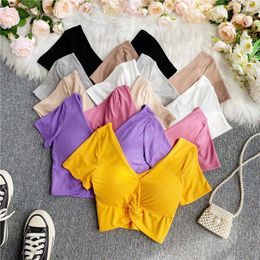 Women's T Shirts For Women Tee Femme Sexy Top Feminino Cropped Gothic Long Sleeve Tees Built In Bra Shirt Oversize