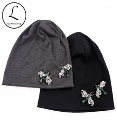 GZhilovingL 2020 New Spring Women Bug Appliques Slouch Beanies Hats Thin Soft Cotton Skullies Hat And Caps Ladies Winter hats17315956