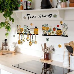 Wall Stickers Kitchen Vintage Tableware Decor Home Living Room Decoration Bedroom Bathroom Furniture Door House Interior 231211