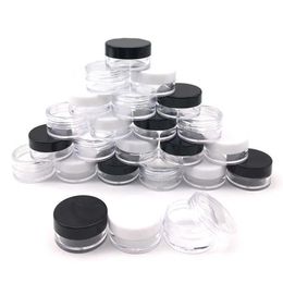 200Pcs Empty Plastic Cosmetic Makeup Jar Pots 2g 3g 5g Sample Bottles Eyeshadow Cream Lip Balm Container Storage Box267j