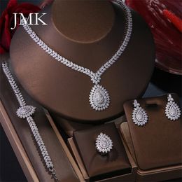 Wedding Jewelry Sets Luxury Dubai Bridal 4pc Saudi Silver Gold Plated Birthday Party Gift Dropship Wholesale 231208