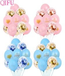 QIFU Baby Shower Boy Girl Its a Girl Blue Pink Balloon Party Decoration First Birthday Gender Reveal BabyShower Party Supplies6911091