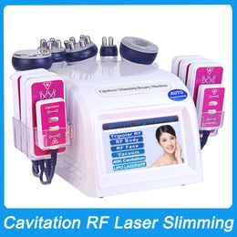 Salon Spa Hot Slimming Machine 6in1 Cavitation RF Laser Vacuum Suction Skin Tightening Face Lifting Radio Frequency Body Shaping Fat Loss Weight Reduce