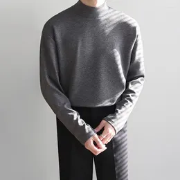 Men's T Shirts Boys Black Long Sleeve Tshirt Autumn Winter Men White Turtlenecks Undershirts XXL Cotton T-shirts Korean Plus Size Tops