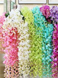 12Pcs Artificial Wisteria Flowers 75cm 110cm Fake Wisteria Vine Long Hanging Flower Christmas Wreaths for Wedding Birthday Party 63303665