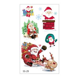 New Tattoo Sticker Set Santa Claus Cute Cartoon Waterproof Stickers