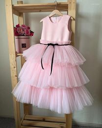 Girl Dresses Custom Pink Baby Girls Kids Birthday Dress Pageant Party Gown Clothes Costumes PoShoot