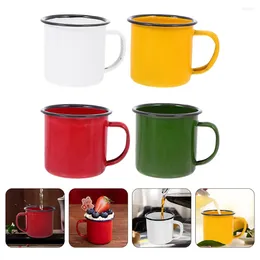 Wine Glasses 4 Pcs Retro Enamel Mug Water Cup Coffee Espresso Old Style Vintage Travel Tea Home