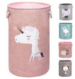 Large Dustproof Folding Laundry Basket Clothes Storage Baskets Bin For Kid Toy Organizers Dog Blanket Cute Animal Laundry Hamper T1025958