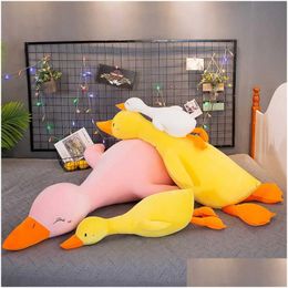 Stuffed Plush Animals Zqswkl 65/85/110/130Cm Duck Pillow Doll Toy Yellow Ducks Comfort Soft Long Childrens Toys Big Q0727 Drop Del Otomy