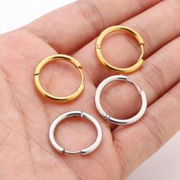 Hoop Earrings 10PCS Stainless Steel Circle Earring Gold Plated Round Women's DIY Jewelry Findings For Making