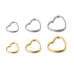 11 16 20 mm High Quality Gold Silver Hollow Hearts Shape Stainless Steel Charms Bosom Pendant For DIY Making Necklace Jewelry291J