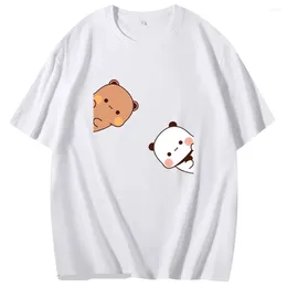 Men's T Shirts Bubu Dudu Shirt Couple Tops Cartoon Panda Bear Women/Men Summer T-Shirts Kawaii Cotton Tshirt Korean Tees Harajuku Casual