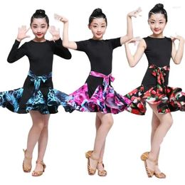 Stage Wear Latin Dance Costume Girl Training Children's Autumn Performance