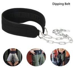 Gym Dumbbells Weight Lifting Belt with Chain Dipping Belt Strength Power Exercise Barbell Fitness Bodybuilding Gym6112887