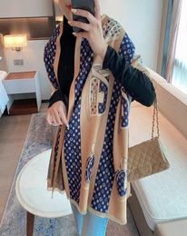 2021 Winter Scarf Women Cashmere Lady Stoles Design Print Female Warm Shawls and Wraps Thick Reversible Scarves Blanket 5AAAAA8812734
