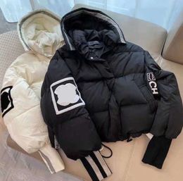 Women's Down Parkas Womans Designer Jacket Autumn and Winter Women Puffer Jackets Coat Embroidery C Lapel Hooded Zipper Casual Short Small Parka Giacca 007