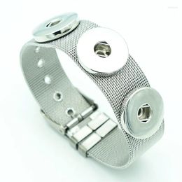 Charm Bracelets Fashion Stainless Steel 3buttons Snap Bracelet 23CM Fit 18MM Buttons Jewelry Watchband Wholesale SG0001